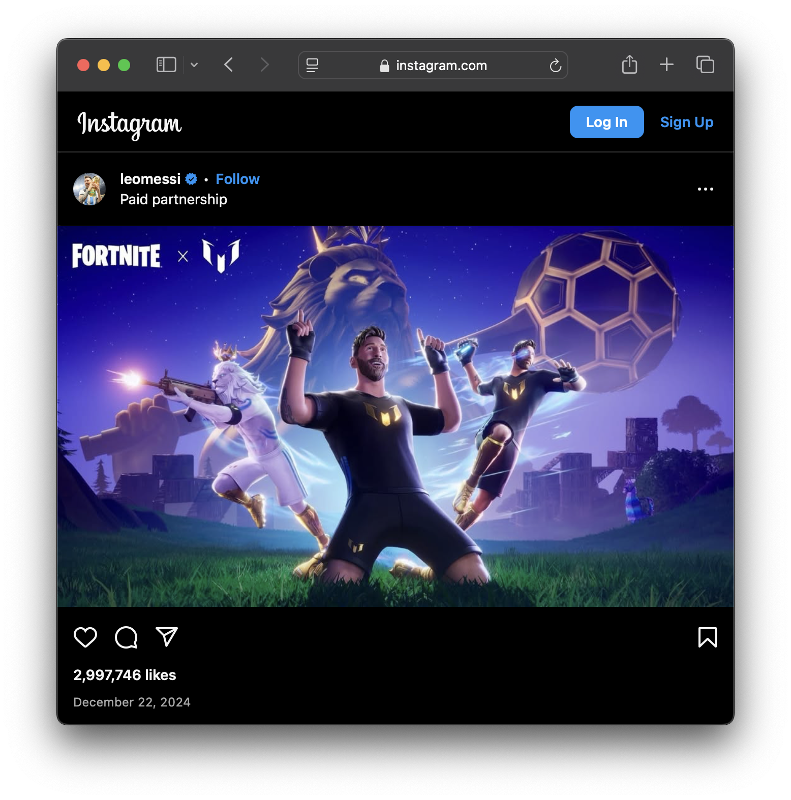 Instagram post example