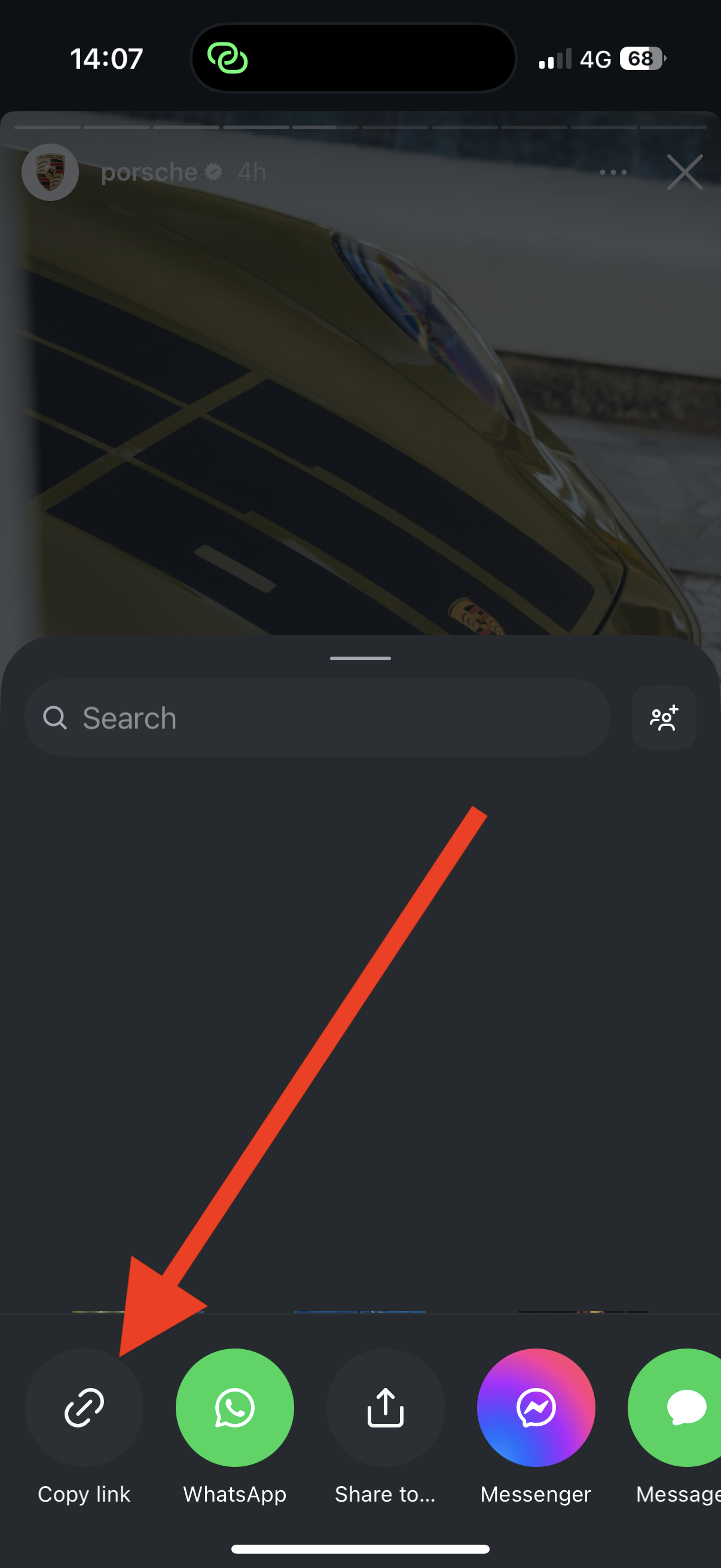 Link icon on Instagram story